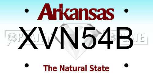 XVN54B Arkansas License Plate