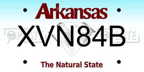 XVN84B Arkansas License Plate