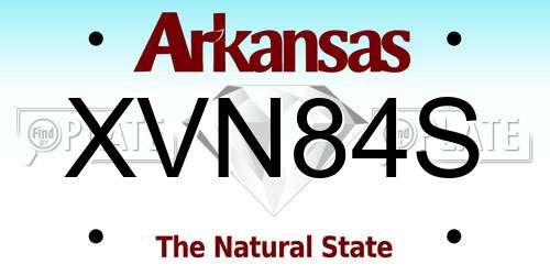 XVN84S Arkansas License Plate