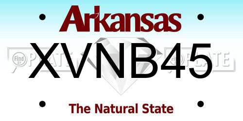 XVNB45 Arkansas License Plate