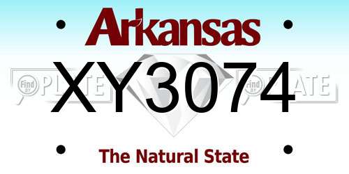 XY3074 Arkansas License Plate