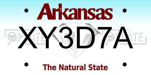 XY3D7A Arkansas License Plate