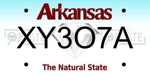 XY3O7A Arkansas License Plate