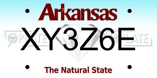 XY3Z6E Arkansas License Plate