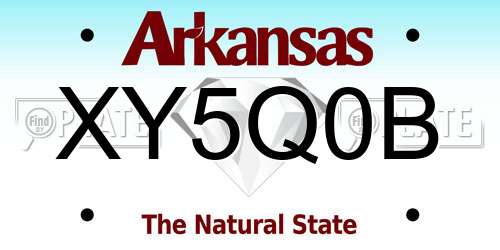 XY5Q0B Arkansas License Plate