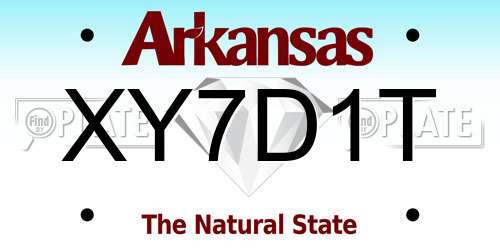 XY7D1T Arkansas License Plate