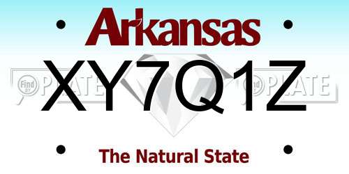 XY7Q1Z Arkansas License Plate
