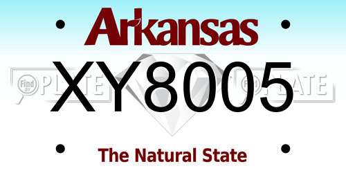 XY8005 Arkansas License Plate