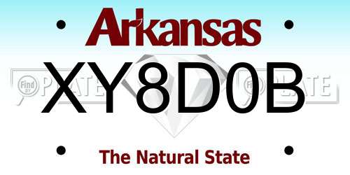 XY8D0B Arkansas License Plate