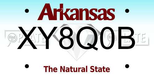 XY8Q0B Arkansas License Plate