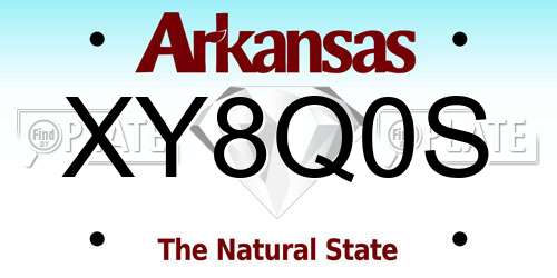XY8Q0S Arkansas License Plate