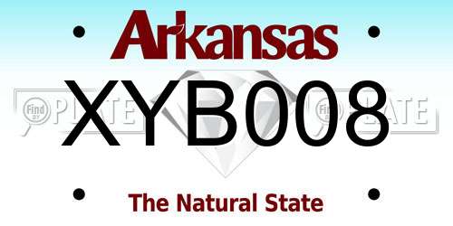 XYB008 Arkansas License Plate