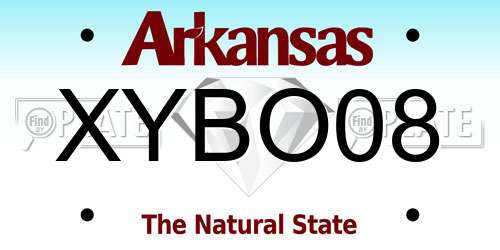 XYBO08 Arkansas License Plate