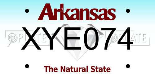 XYE074 Arkansas License Plate