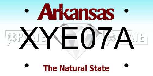 XYE07A Arkansas License Plate