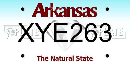 XYE263 Arkansas License Plate