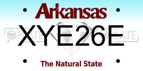 XYE26E Arkansas License Plate
