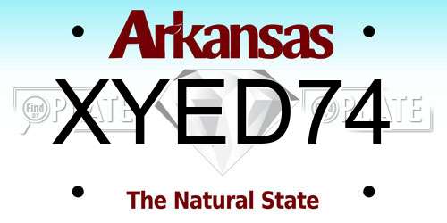 XYED74 Arkansas License Plate