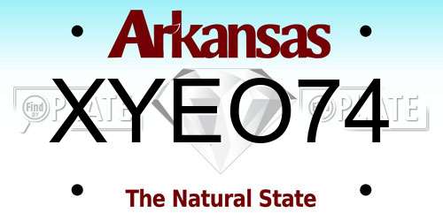 XYEO74 Arkansas License Plate