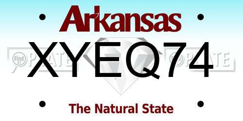 XYEQ74 Arkansas License Plate