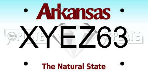 XYEZ63 Arkansas License Plate