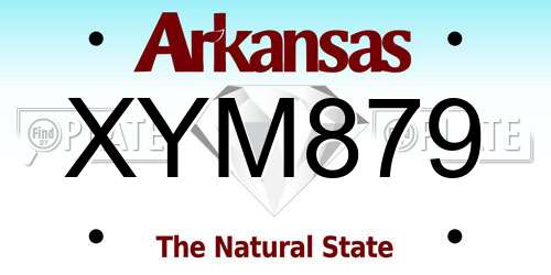 XYM879 Arkansas License Plate