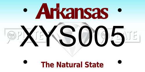 XYS005 Arkansas License Plate
