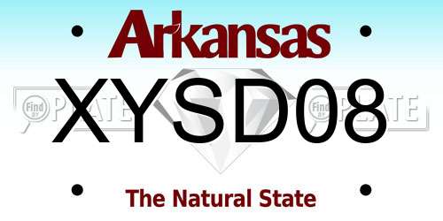 XYSD08 Arkansas License Plate