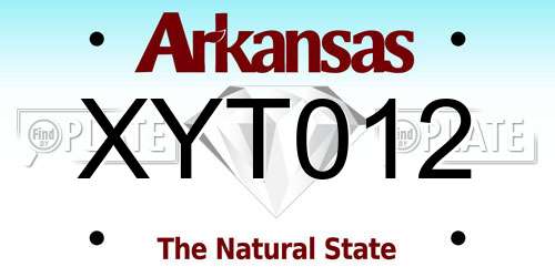 XYT012 Arkansas License Plate