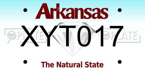 XYT017 Arkansas License Plate