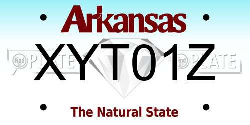 XYT01Z Arkansas License Plate