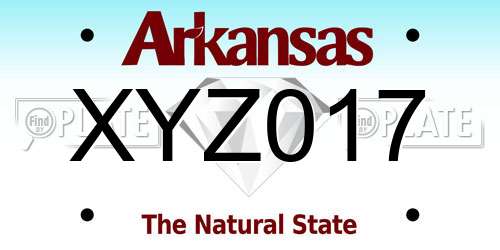 XYZ017 Arkansas License Plate