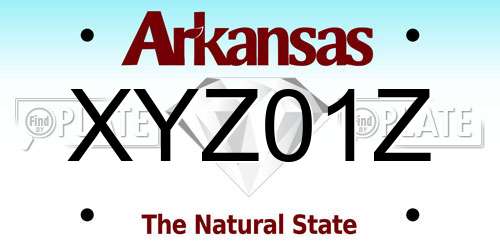 XYZ01Z Arkansas License Plate