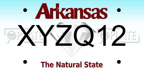 XYZQ12 Arkansas License Plate