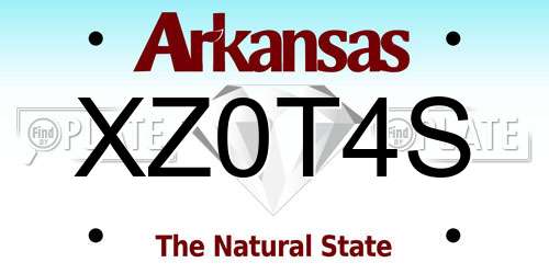 XZ0T4S Arkansas License Plate