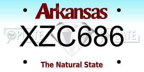 XZC686 Arkansas License Plate