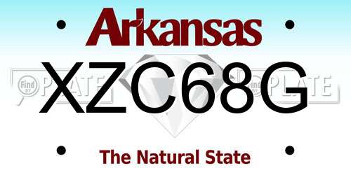 XZC68G Arkansas License Plate