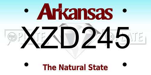 XZD245 Arkansas License Plate