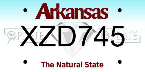XZD745 Arkansas License Plate