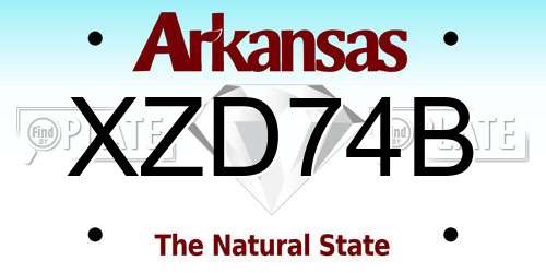 XZD74B Arkansas License Plate