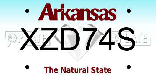 XZD74S Arkansas License Plate
