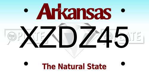 XZDZ45 Arkansas License Plate