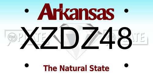 XZDZ48 Arkansas License Plate