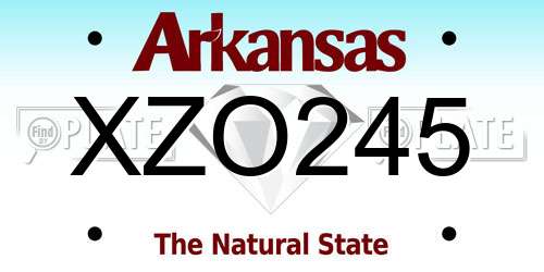 XZO245 Arkansas License Plate