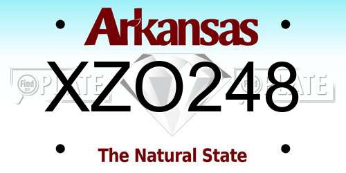 XZO248 Arkansas License Plate