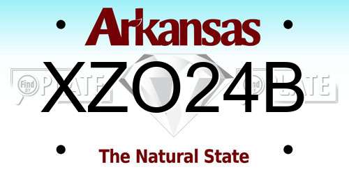 XZO24B Arkansas License Plate