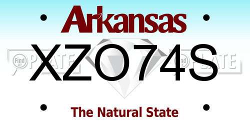 XZO74S Arkansas License Plate