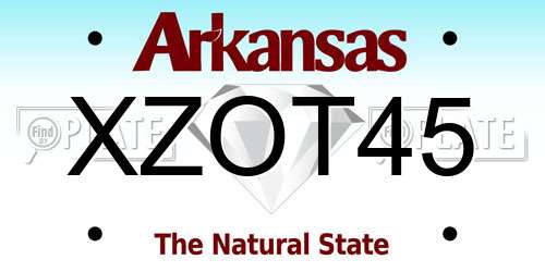 XZOT45 Arkansas License Plate