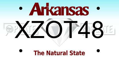 XZOT48 Arkansas License Plate