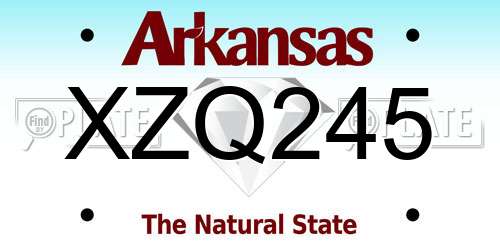 XZQ245 Arkansas License Plate